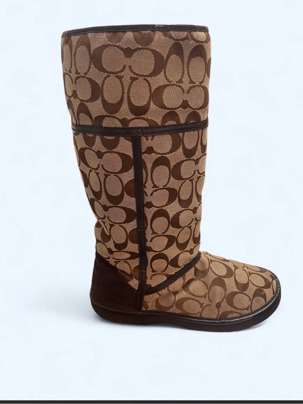 Coach Brown Signature Canvas Over-the-Knee Boots